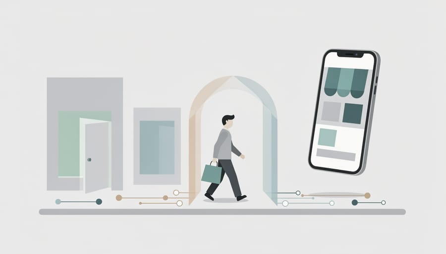 Person on a sidewalk holding a smartphone and a disposable vape device